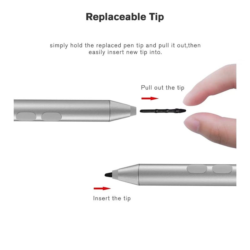 tesha Pen for Surface, 1024 Pressure, Eraser & Right-Click, Palm Rejection,2500 Working Hours for Surface Pro 11/10/9/8/7/6/5/4/3/X, Surface Go/Book 4/3/2/1, Surface Laptop Studio 6/5/4/3/2/1 - Image 5